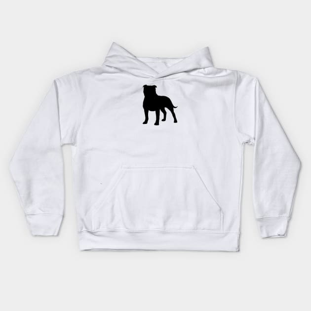 Staffordshire Bull Terrier Silhouette Kids Hoodie by Coffee Squirrel